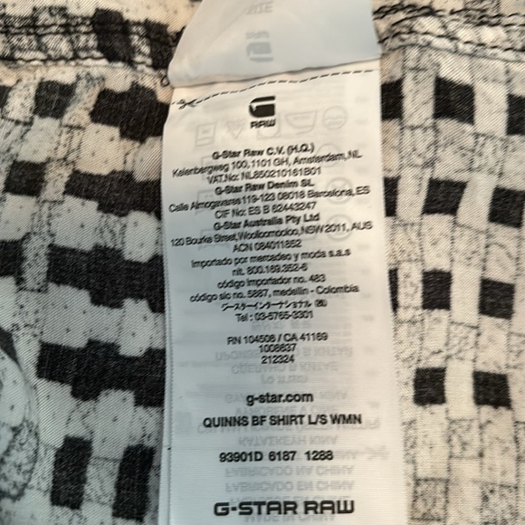 G Star Raw Boyfriend Long Sleeve Shirt Size Small - Picture 10 of 12